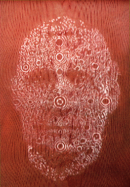 Acrylic on 2 nylon net screens, 120 x 140 cm, 1998.